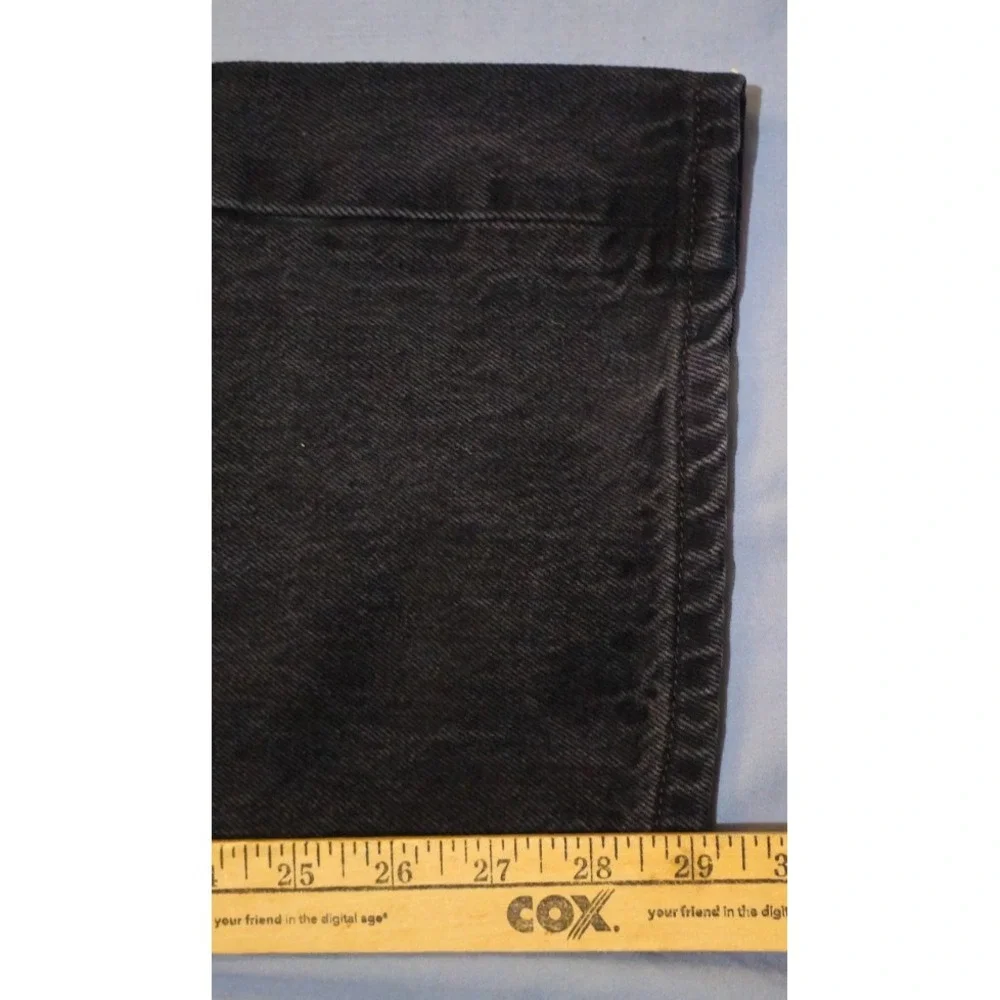 VTG Levi Jeans Mens 36x30 Black Denim Button Fly 501 Red Tab Weathering‎